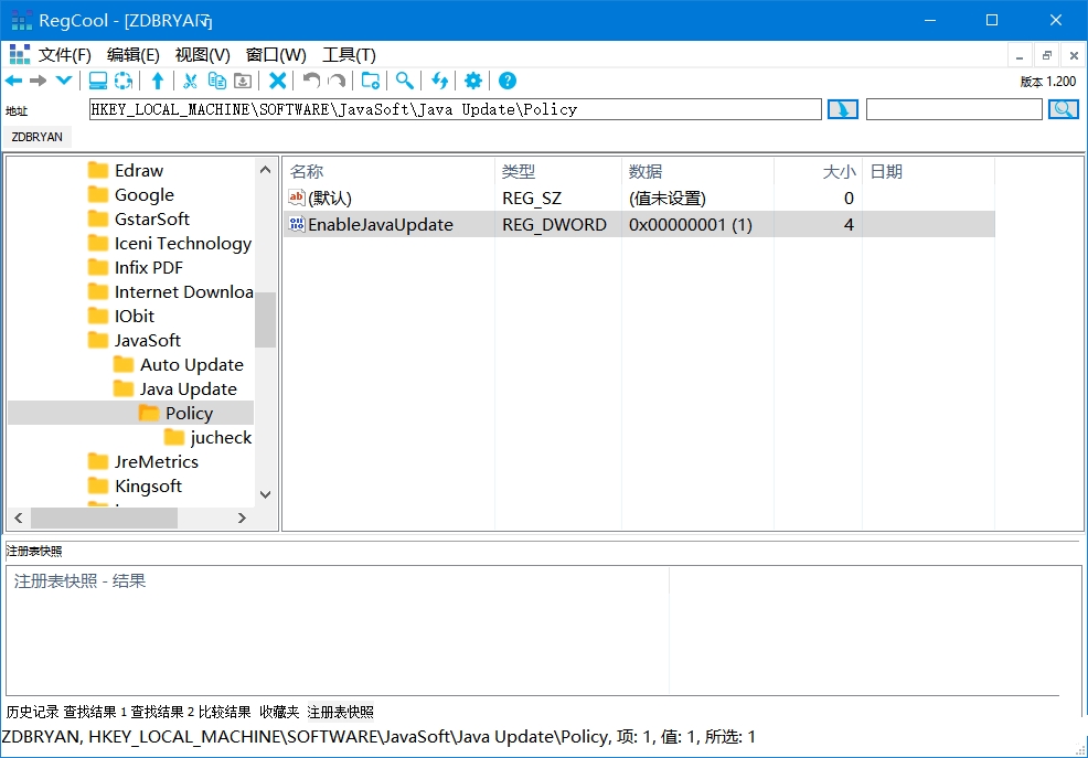 注册表编辑工具RegCool v1.317单文件  第1张