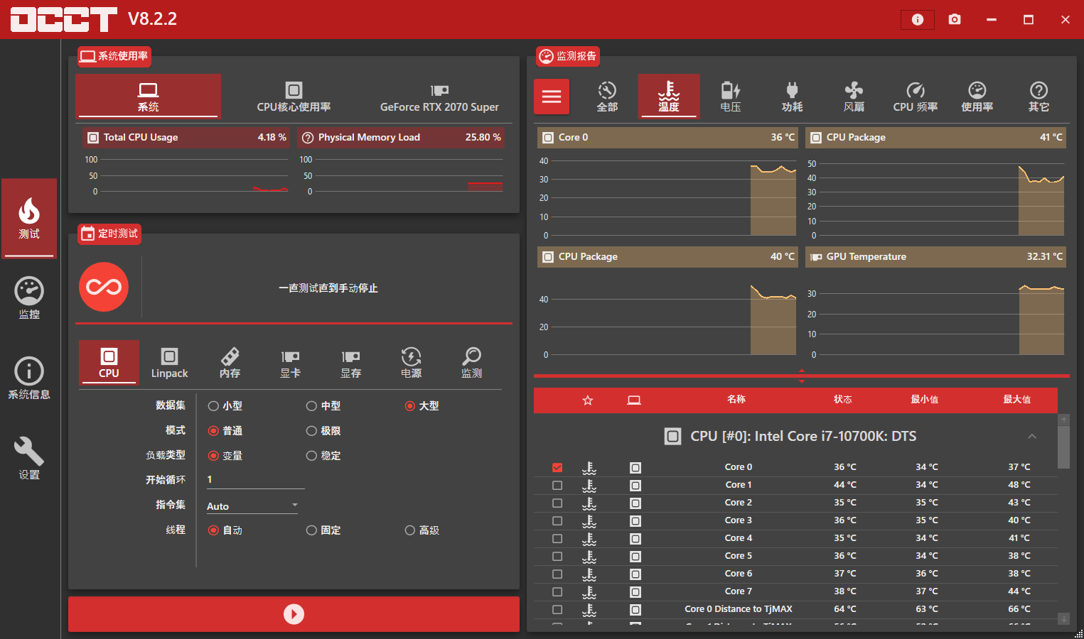 电源检测工具OCCT v11.0.21单文件版  第1张