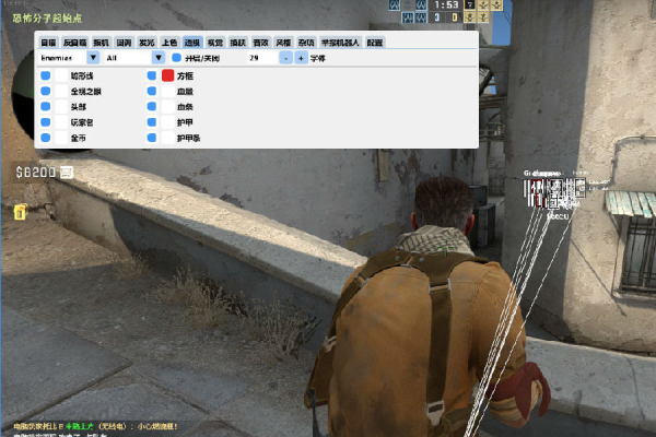 CSGO神庙助手单板方框显敌多功能V6.0