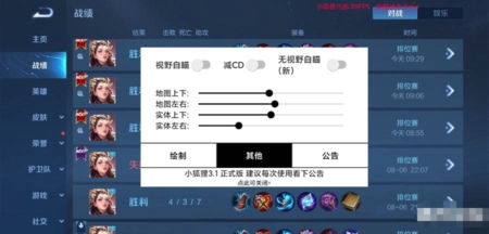 王者荣耀小狐狸破解版辅助-减CD+视野锁敌 Ver3.1