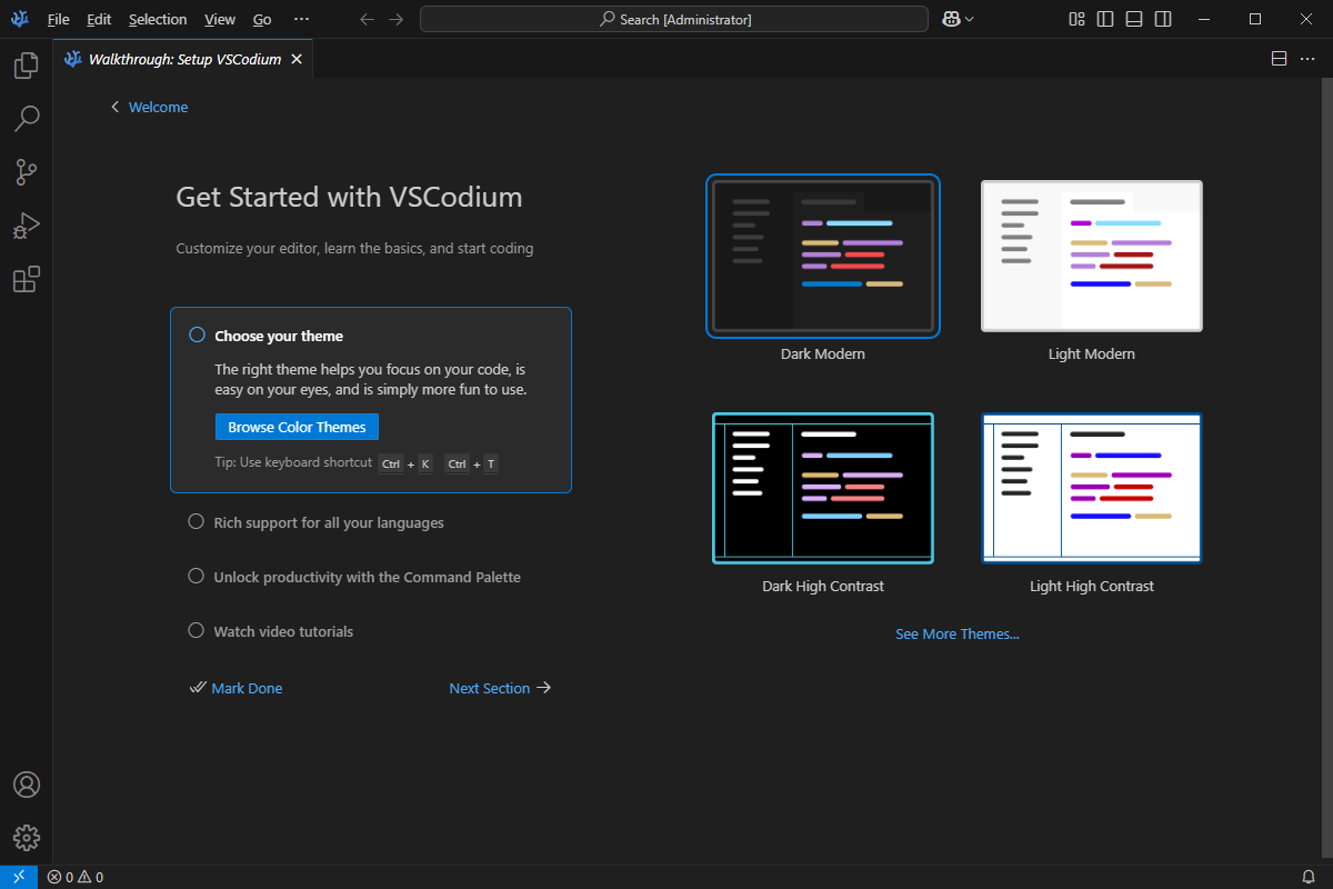 VSCodium 开源代码编辑器 v1.97.0.25037 中文绿色版  第1张