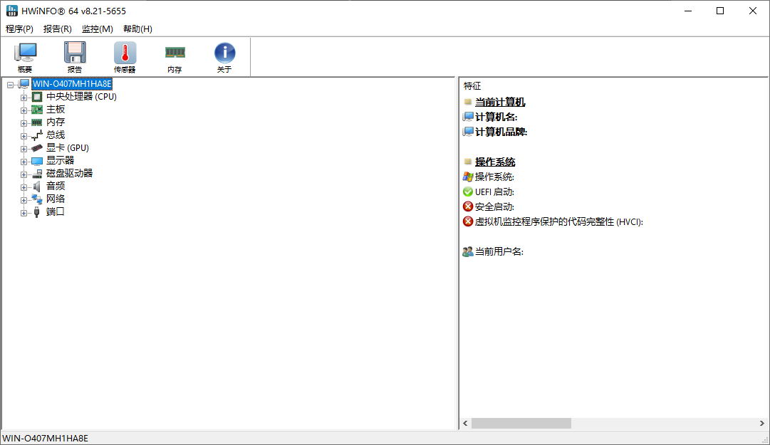 HWiNFO 专业系统信息诊断工具 v8.21.5655 便携版  第1张
